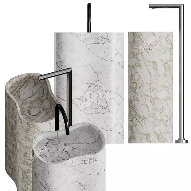 Salvatori Anima Washbasin: Harmonious Amorphous Design 3D model image 2