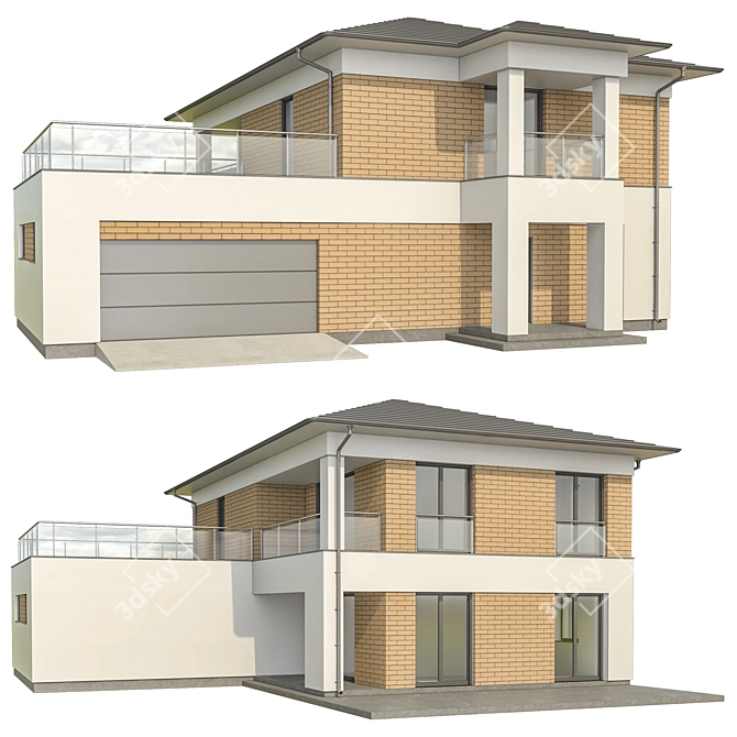 Ultra-Modern House Zx136 3D model image 2