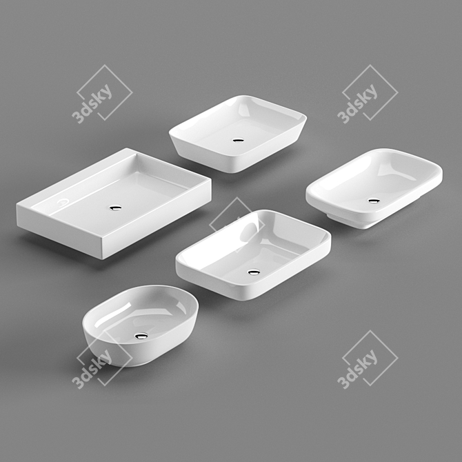 Duravit 2020 Sink Set: Sleek & Stylish 3D model image 2