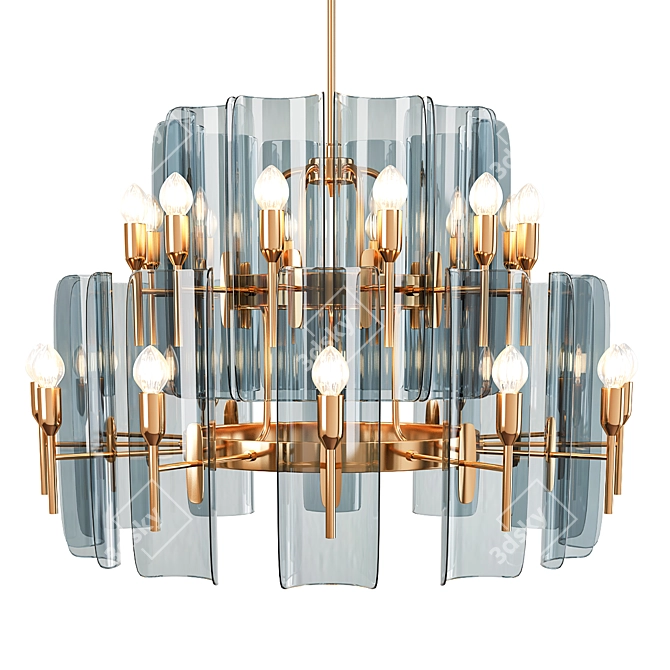 Elegant Glass Chandelier 3D model image 1