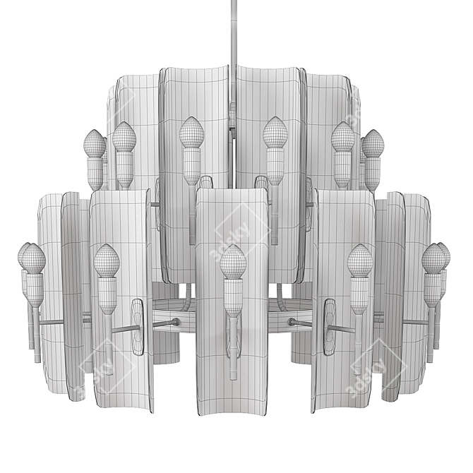 Elegant Glass Chandelier 3D model image 2