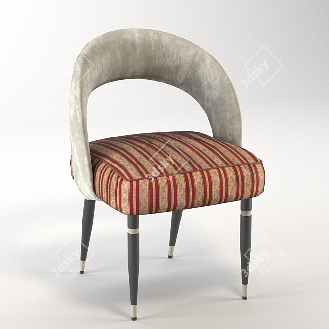 Couture Chic Upholstered Chair 3D model image 1