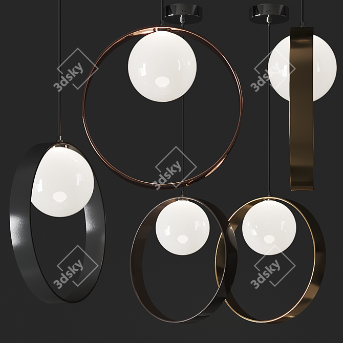 Sleek Giuko Pendant Lamp: Italian Design Excellence 3D model image 1