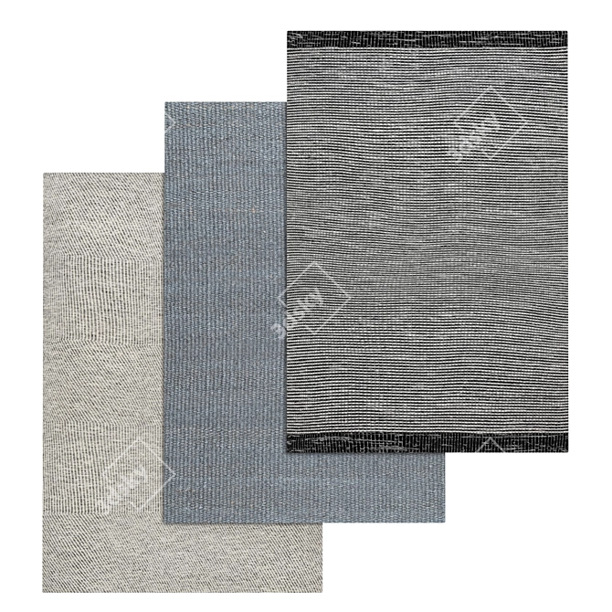 Premium Textured Carpets Set 3D model image 1