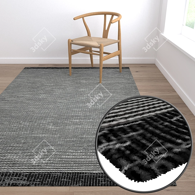 Premium Textured Carpets Set 3D model image 5
