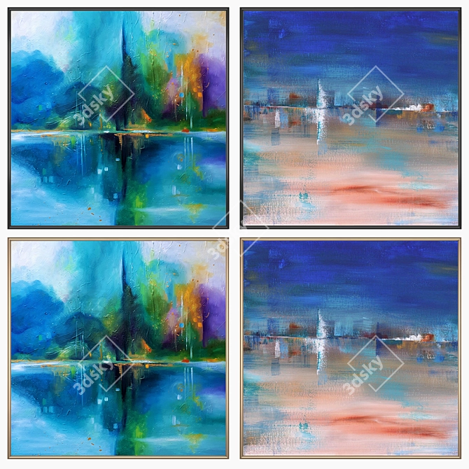 Multi-Framed Wall Paintings Set 3D model image 2