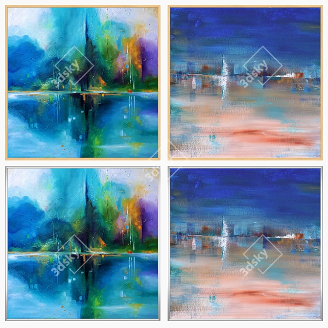 Multi-Framed Wall Paintings Set 3D model image 3