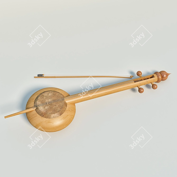 Authentic Turkmen Gyjak Saz: Exceptional Sound 3D model image 1