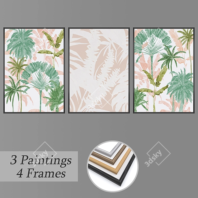 Eclectic Set of Wall Paintings 3D model image 1