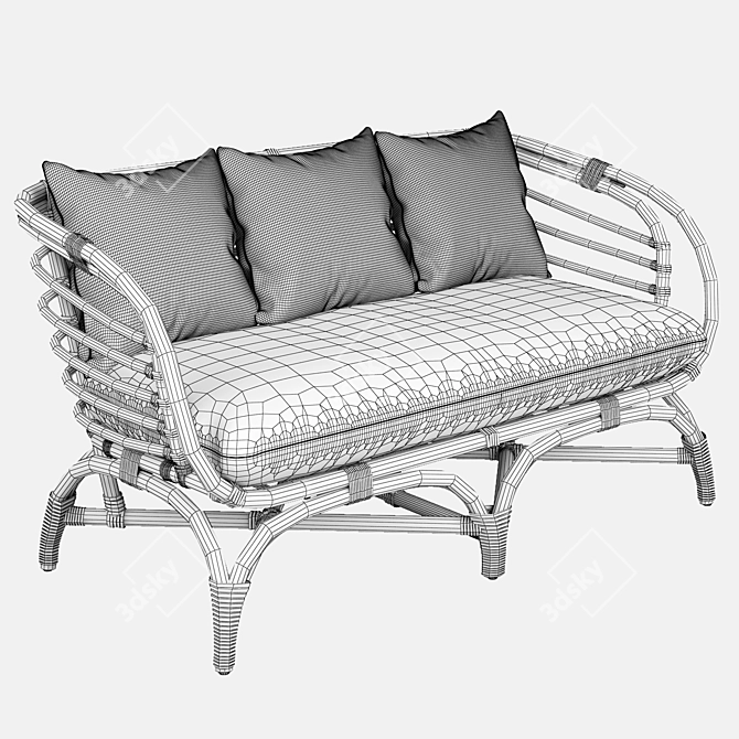 Luxury Comfort: Farah Sofa 3D model image 2