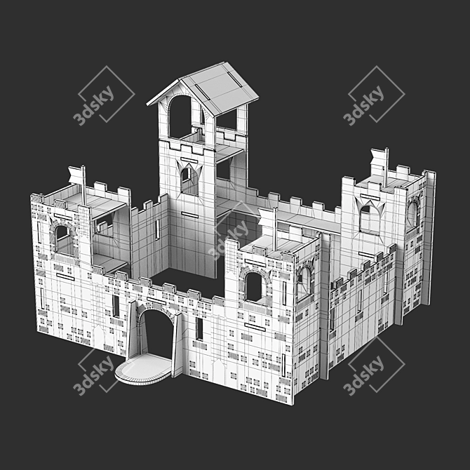Majestic Fortress: Enchanting Castle Toy 3D model image 3