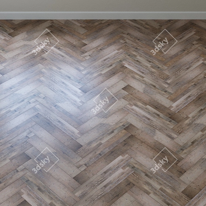 French Oak Chevron Vinyl Flooring 3D model image 3