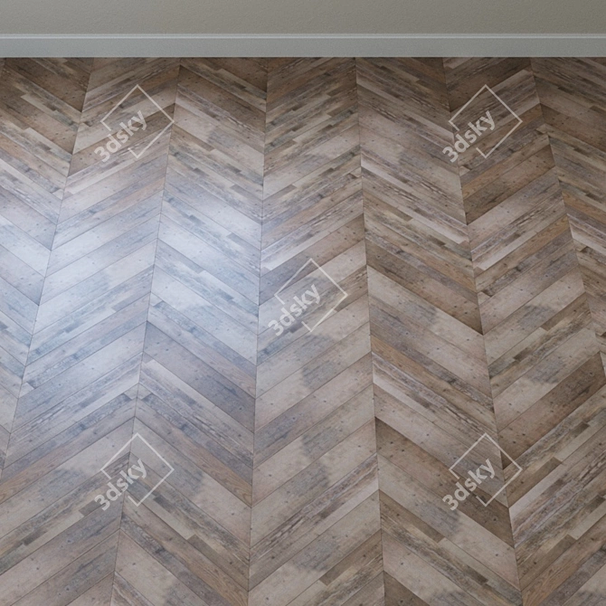 French Oak Chevron Vinyl Flooring 3D model image 4