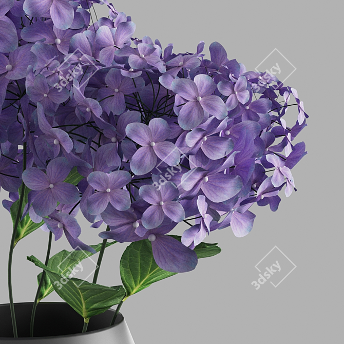 Lilac Hydrangea Bouquet 3D model image 2