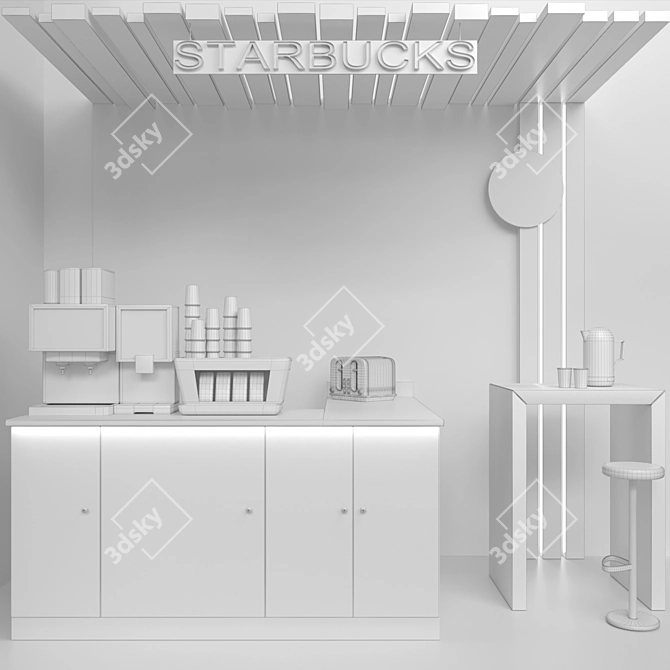 Title: Starbucks Cafe: Coffee, Design, Machines! 3D model image 2