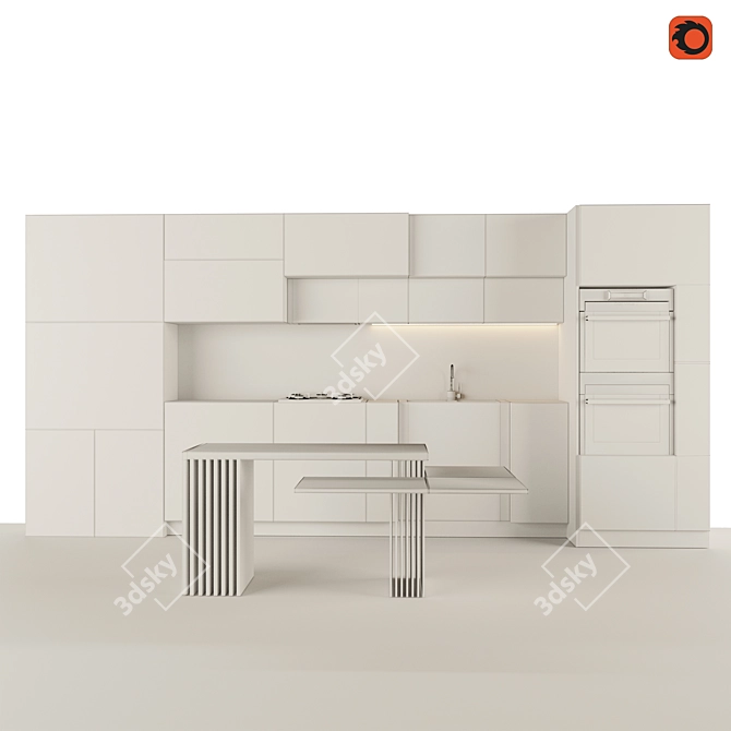 3D Kitchen Model: Realistic Design 3D model image 5