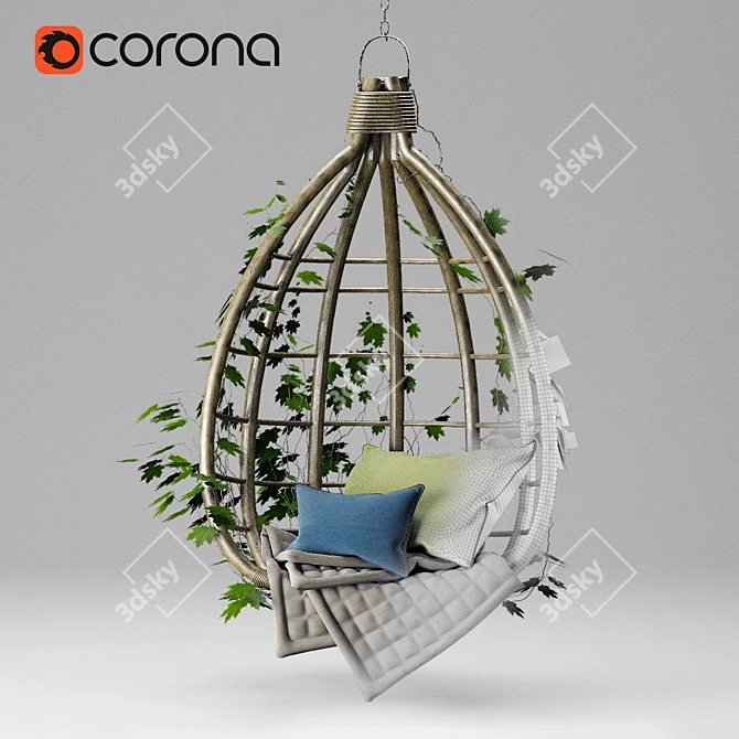 Cozy Hanging Hammock Chair 3D model image 1