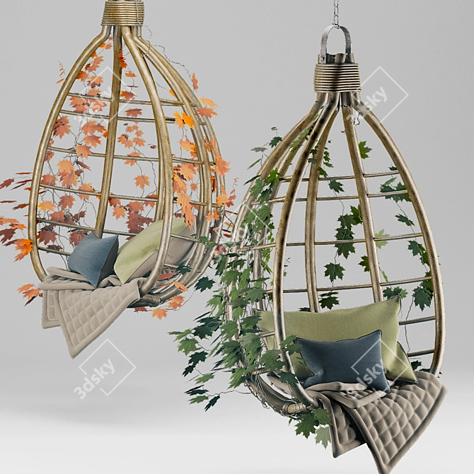 Cozy Hanging Hammock Chair 3D model image 7