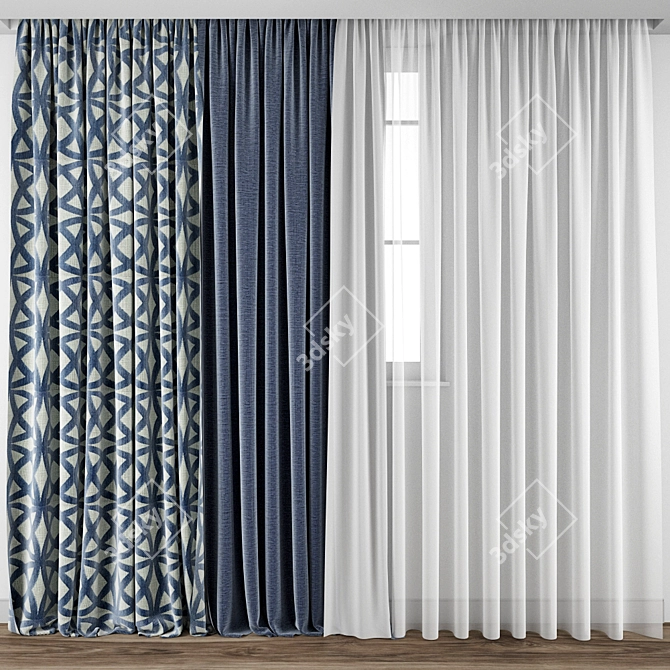 Exquisite Curtain Model - 3ds Max 3D model image 1