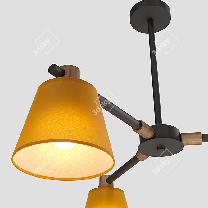 Natura A 3-Lamp Designer Chandelier 3D model image 2