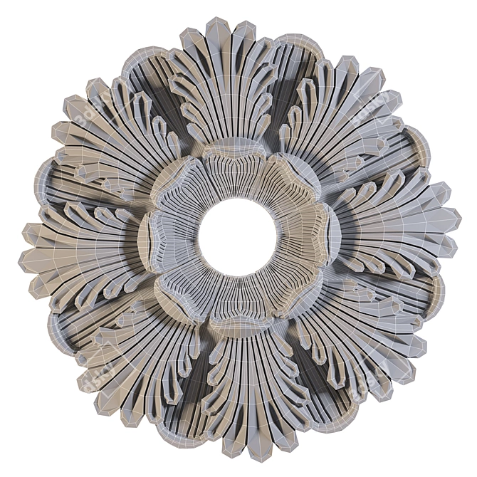 Elegant Rosette 3D model image 3