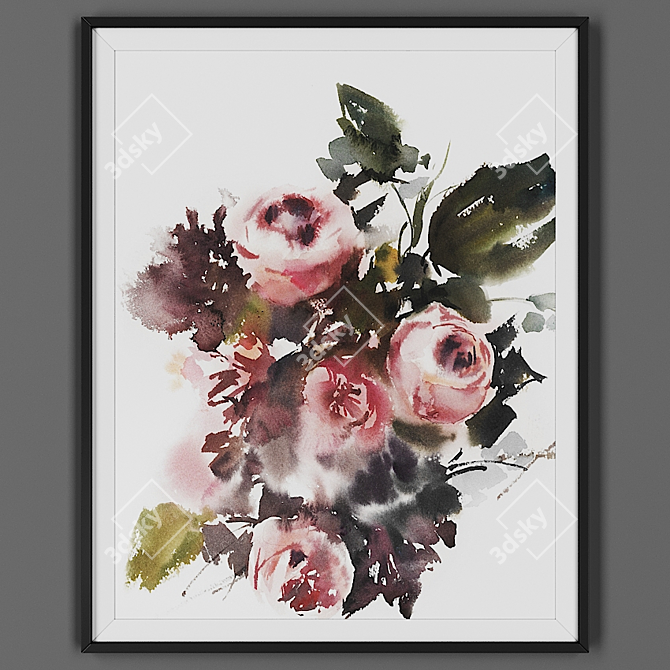 Black Frame Picture Art 3D model image 1