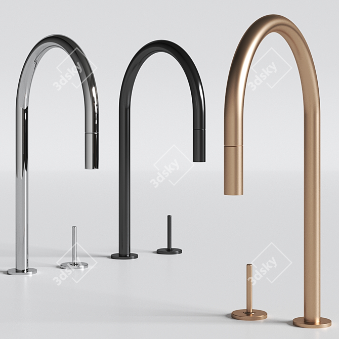 Versatile Kitchen Faucet with Handshower 3D model image 1