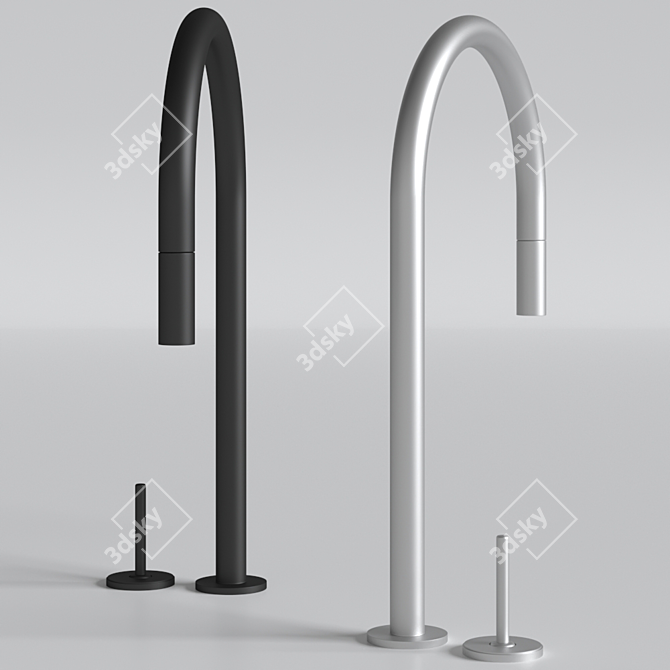 Versatile Kitchen Faucet with Handshower 3D model image 2