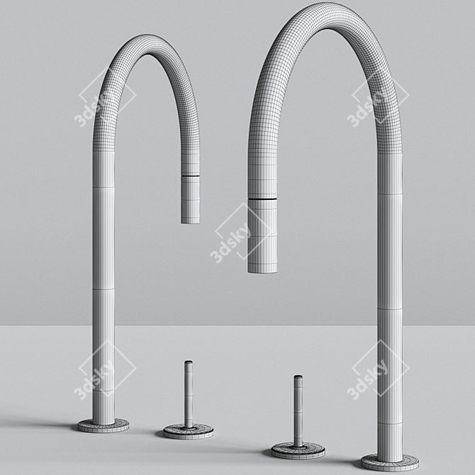 Versatile Kitchen Faucet with Handshower 3D model image 3