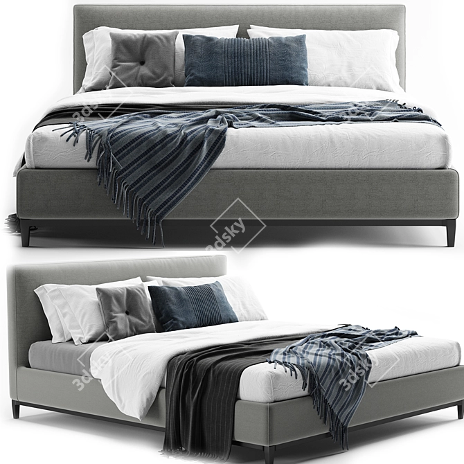 Elegant Andersen Minotti Bed - 2012 Design 3D model image 2