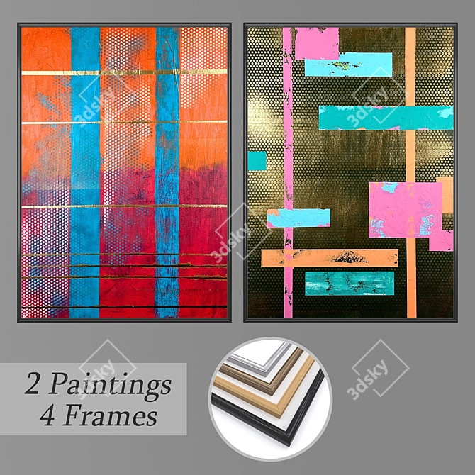 Contemporary Wall Art Set 3D model image 1