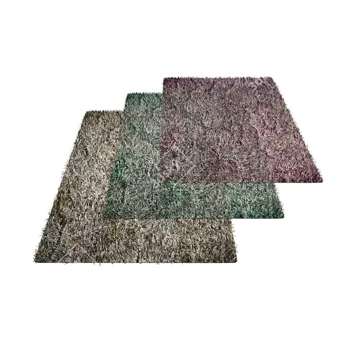 Elegant Floral Accent Rug 3D model image 1