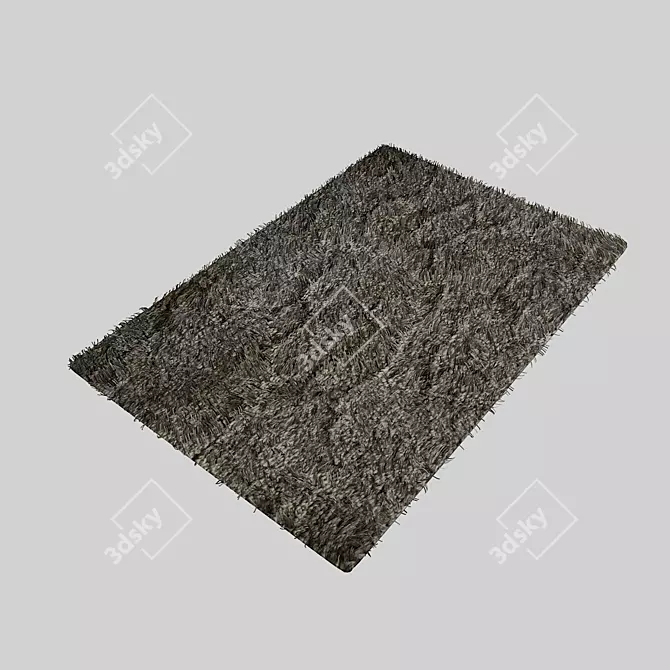 Elegant Floral Accent Rug 3D model image 3