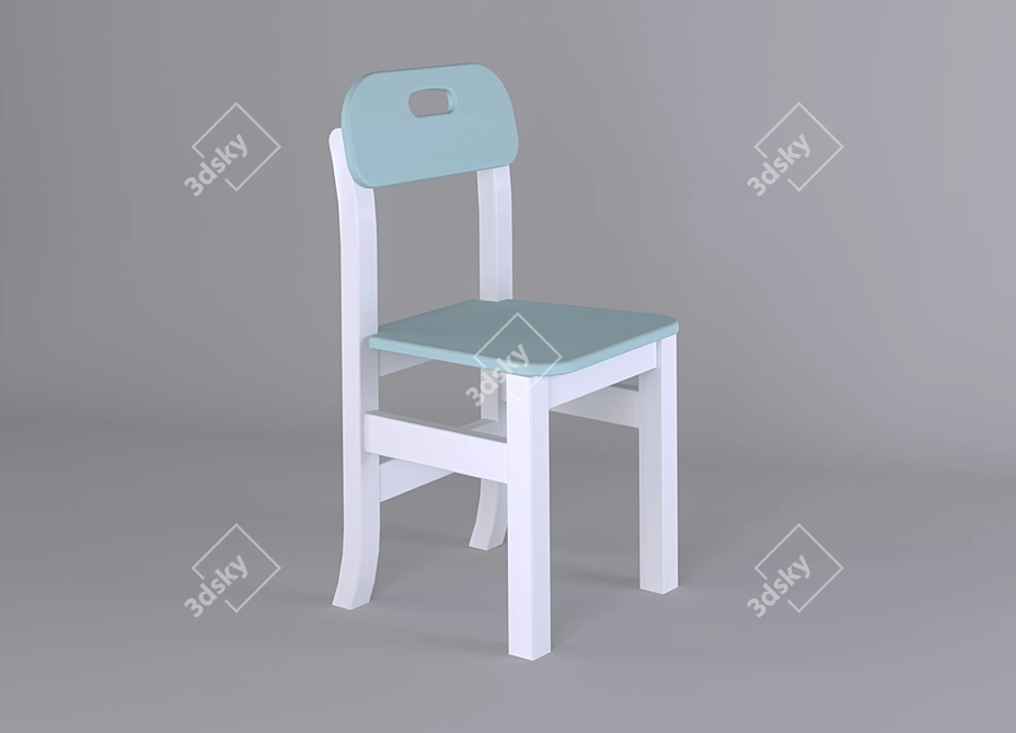 Kids' MDF Wooden Chair - Age 2-7 3D model image 2