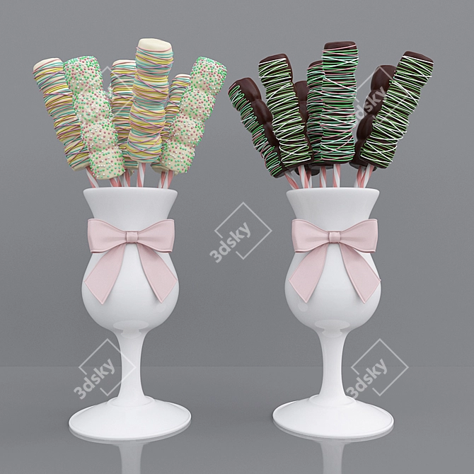 Sweet Delights: Candy Jars & Marshmallows 3D model image 3