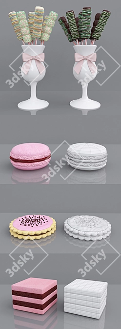 Sweet Delights: Candy Jars & Marshmallows 3D model image 12