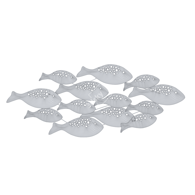 Underwater Symphony Metal Wall Art 3D model image 4