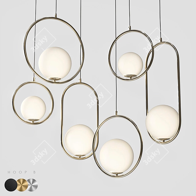 Stylish Hoop Pendant Lights | Multiple Configurations 3D model image 1