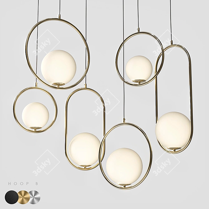 Stylish Hoop Pendant Lights | Multiple Configurations 3D model image 10