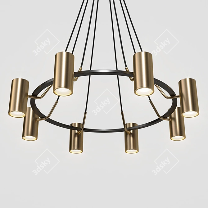 Elegant Unity 8-Lamp Chandelier 3D model image 2