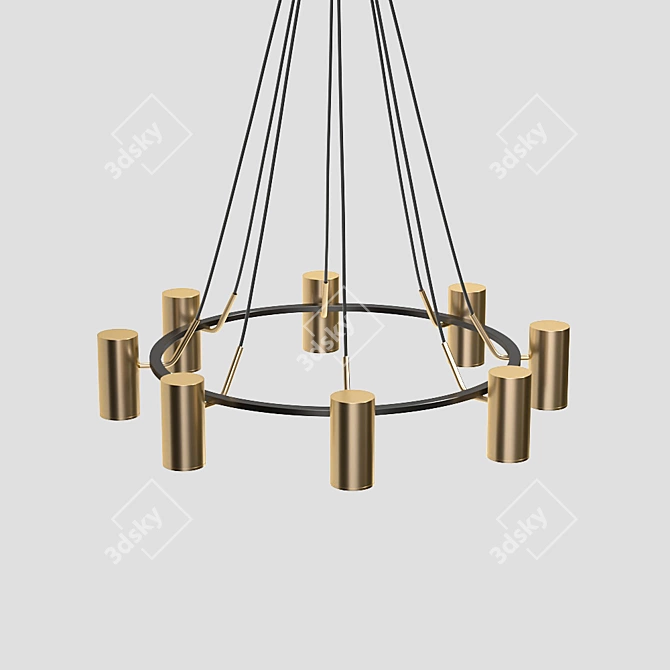 Elegant Unity 8-Lamp Chandelier 3D model image 3