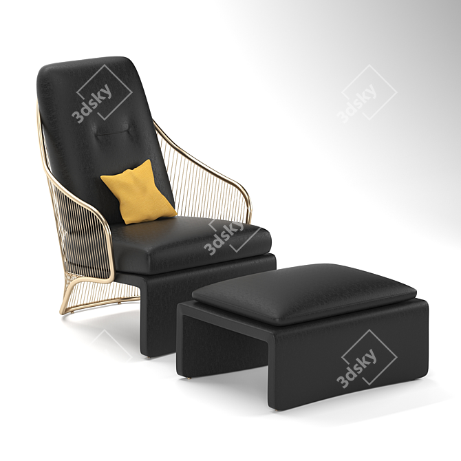 Elegant and Comfortable Colette Chair 3D model image 4