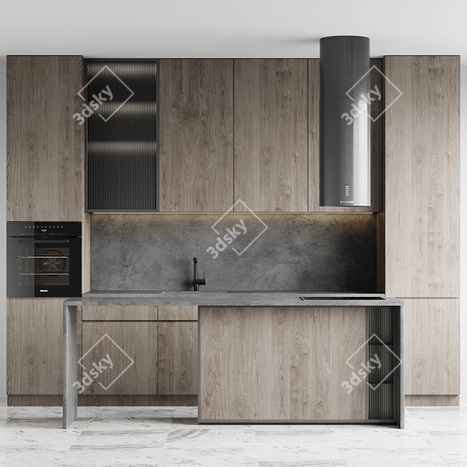 Sleek Kitchen Appliances Set 3D model image 1