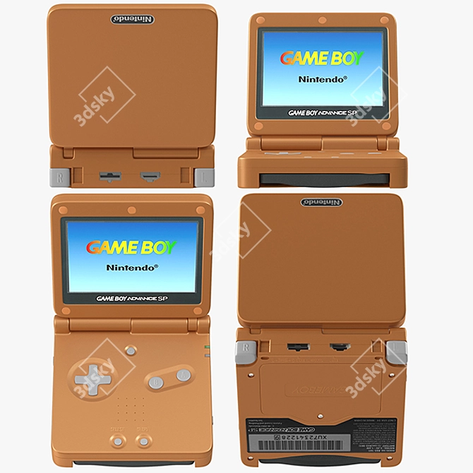 Orange Game Boy Advance SP - Limited Edition 3D model image 2