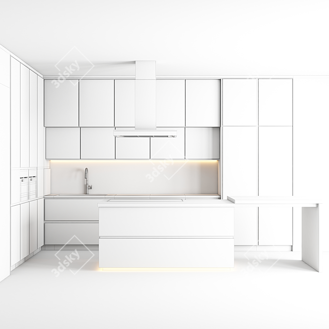 Modern Miele Kitchen Set 3D model image 5