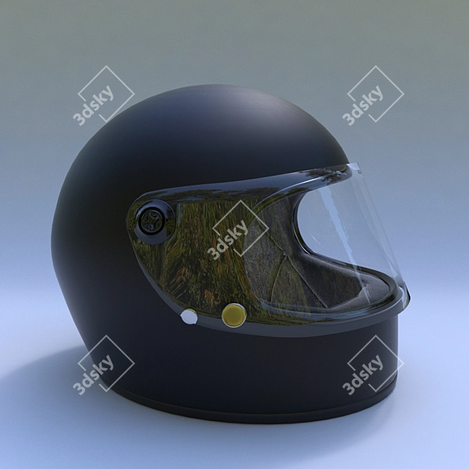 Sleek Motorcycle Helmet - High/Low Poly 3D model image 1