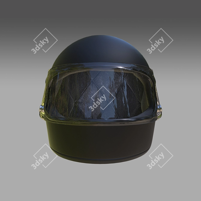 Sleek Motorcycle Helmet - High/Low Poly 3D model image 3