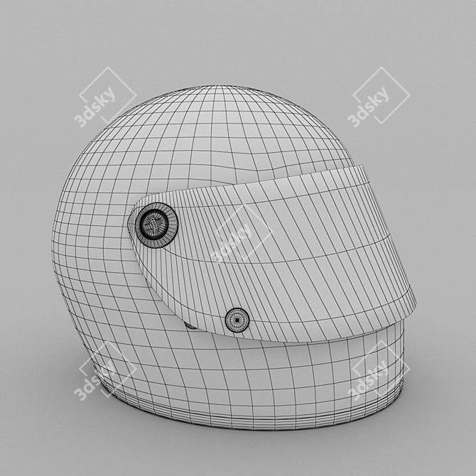Sleek Motorcycle Helmet - High/Low Poly 3D model image 12