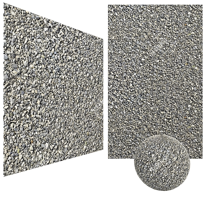 Gray Gravel Tileable 3K Textures 3D model image 1