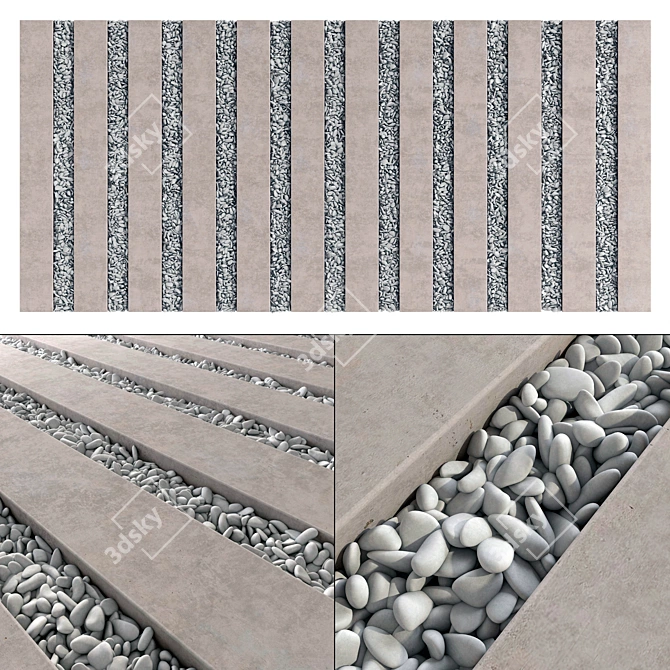 Smooth Paving Plate with Pebble Texture 3D model image 1